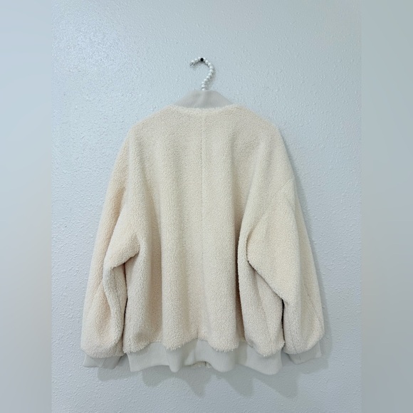 Avec Les Filles Women’s Beige Tan Full Zip Faux Fur Jacket Coat Size Large - Picture 7 of 11